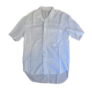 COS White Casual Button Down High Low Shirt